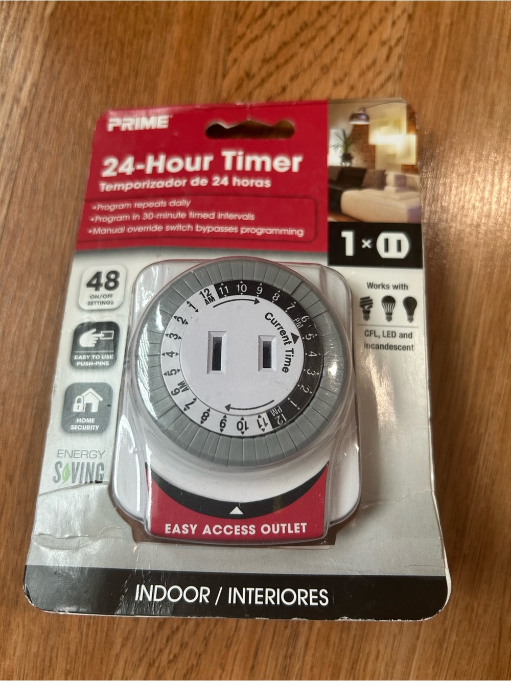 24-Hour Mechanical Timer – White/Grey